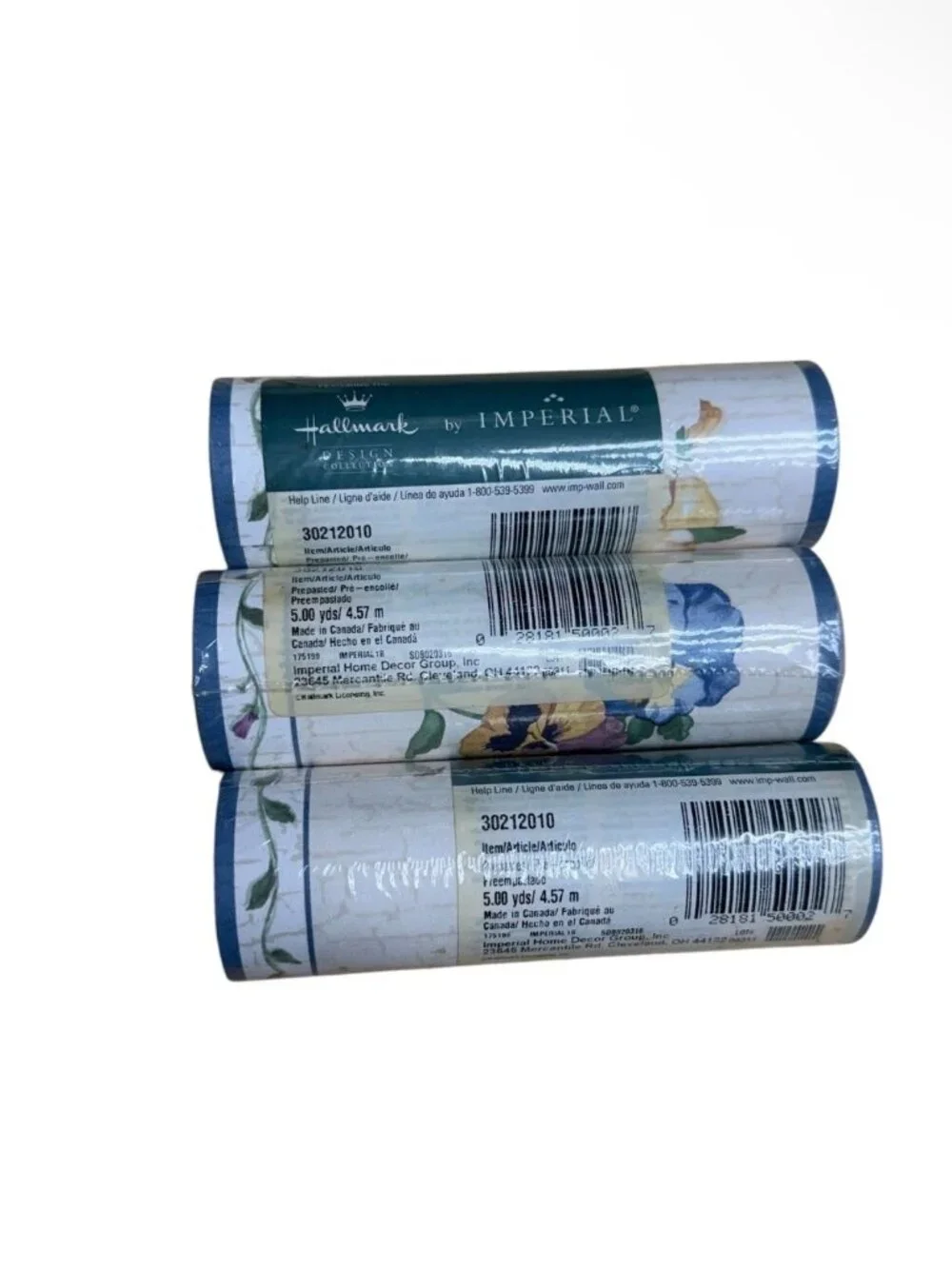 Hallmark Imperial Vintage Wallpaper Border Pansy Floral Cottage Core 3 Rolls NEW